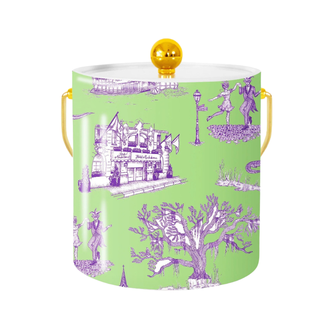 Katie Kime Mardi Gras themed ice bucket
