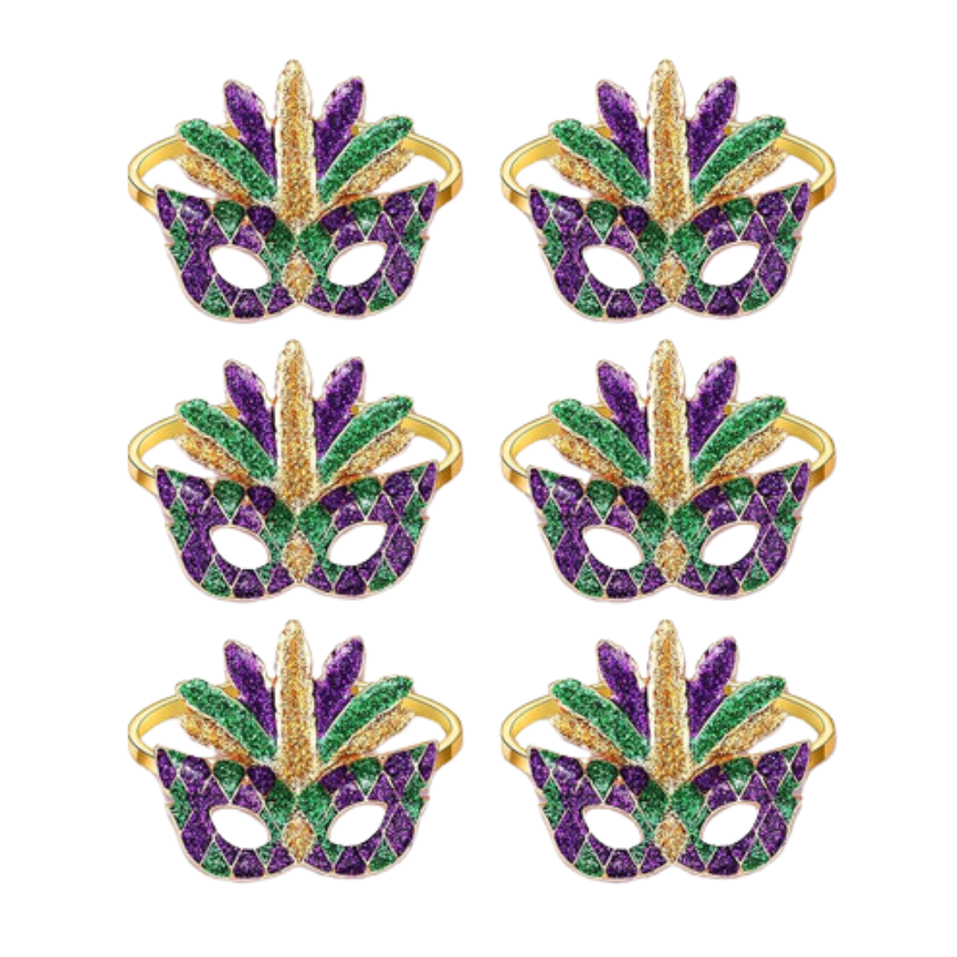 Mardi Gras mask napkin rings