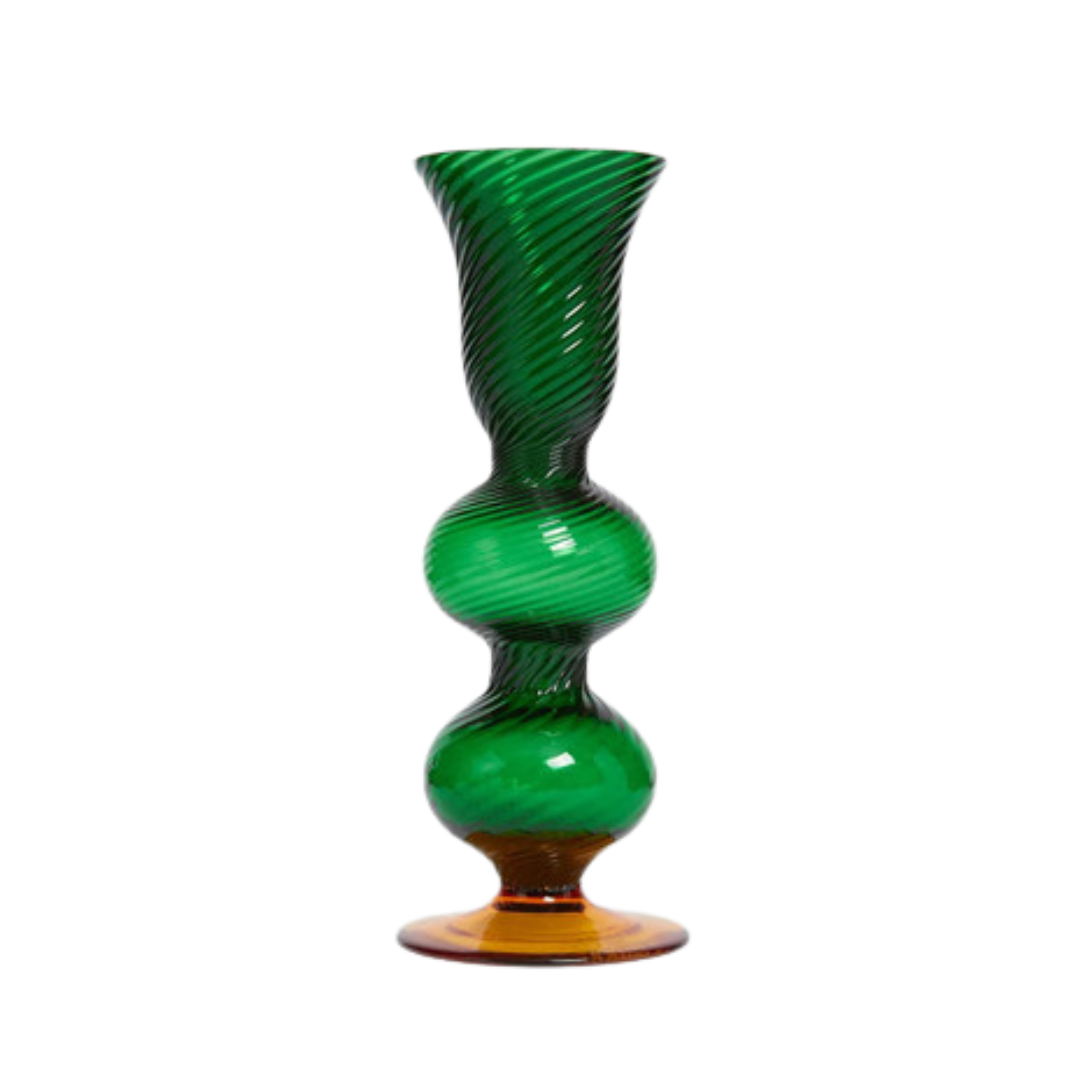 Green glass vase