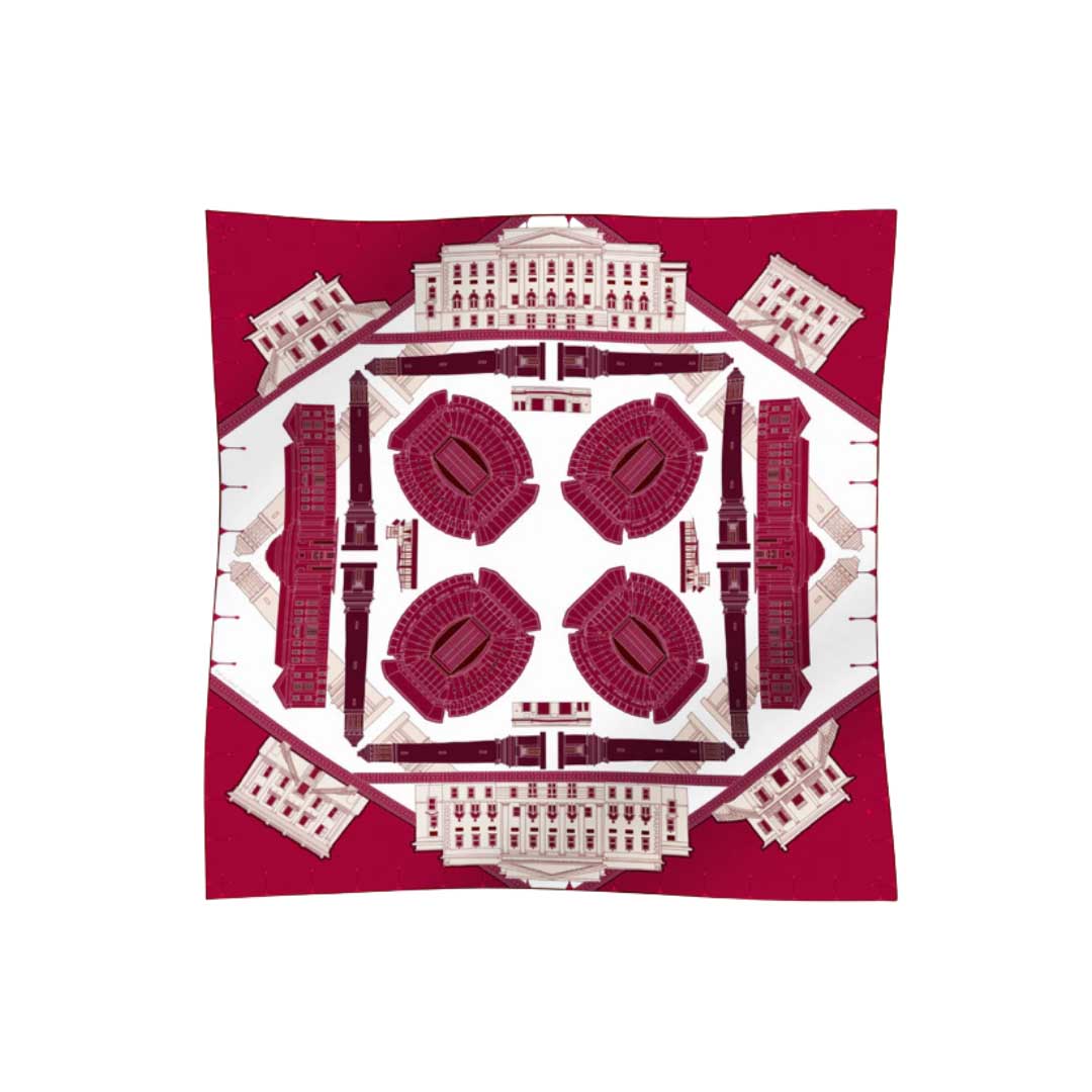 football themed silk square scarf