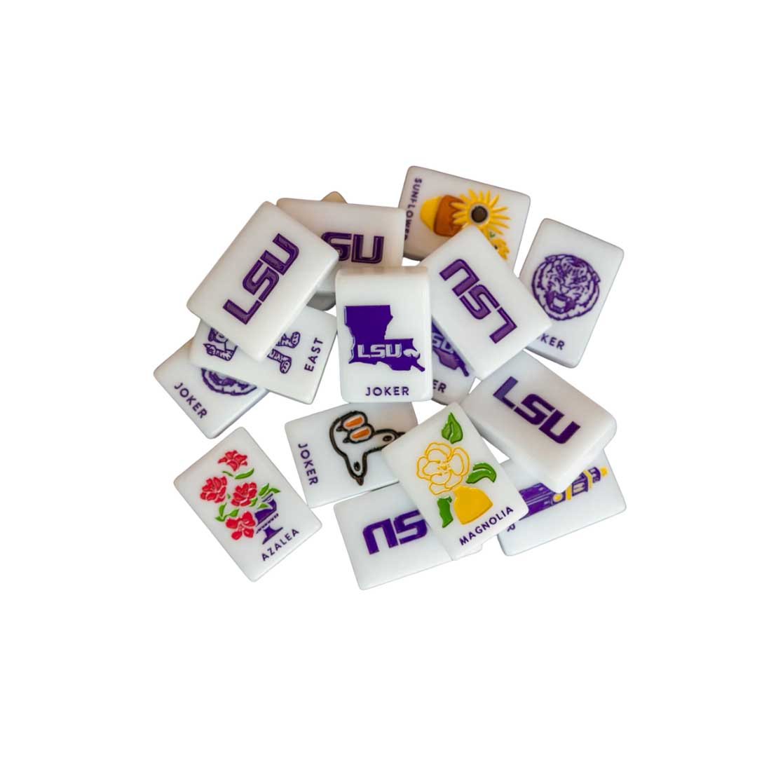 LSU themed mahjong tiles