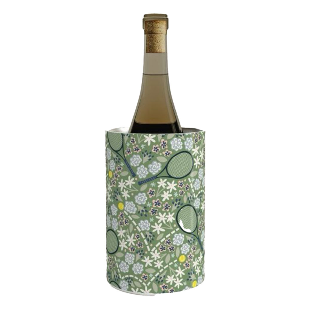 tennis themed wine bottle cooler