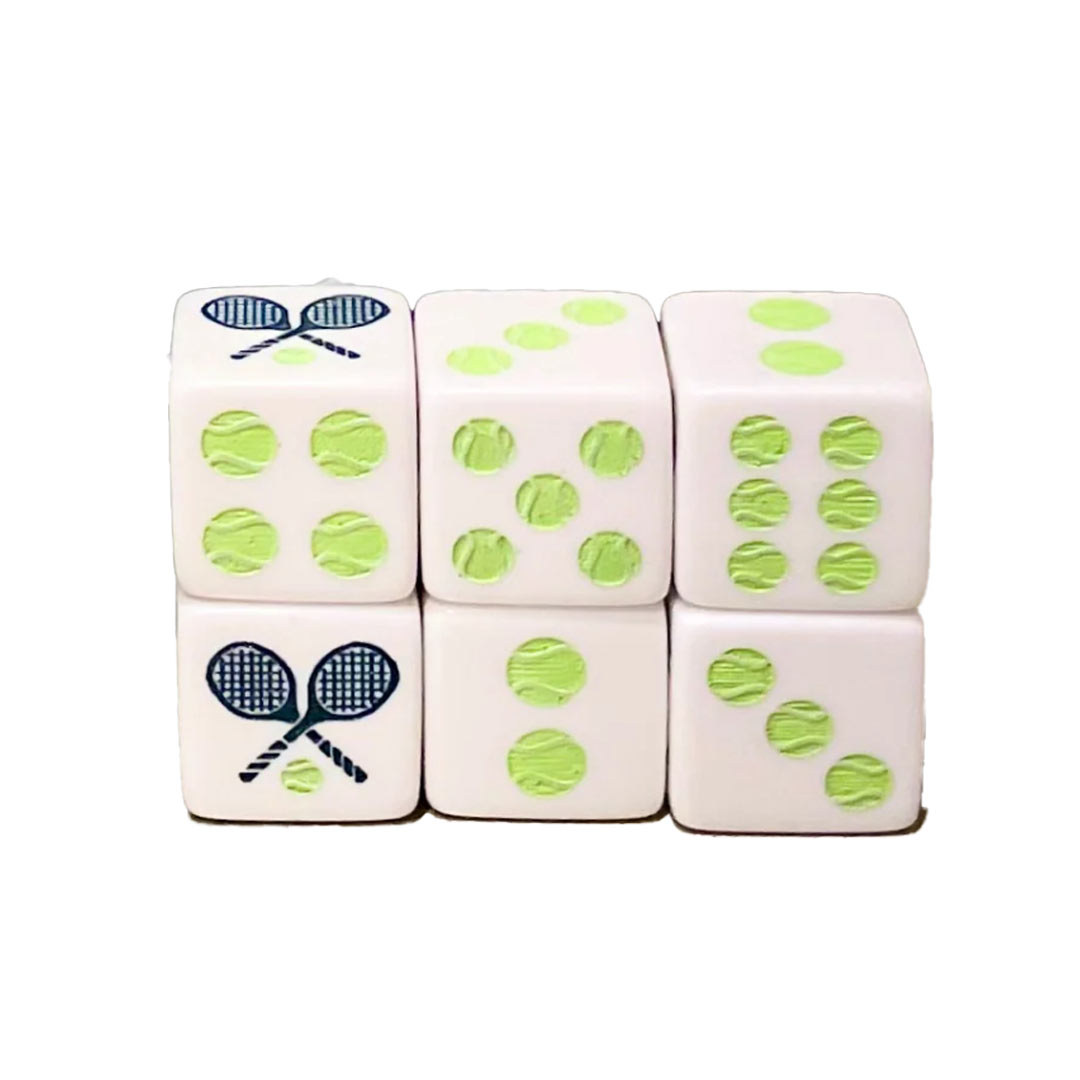 tennis themed playing dice