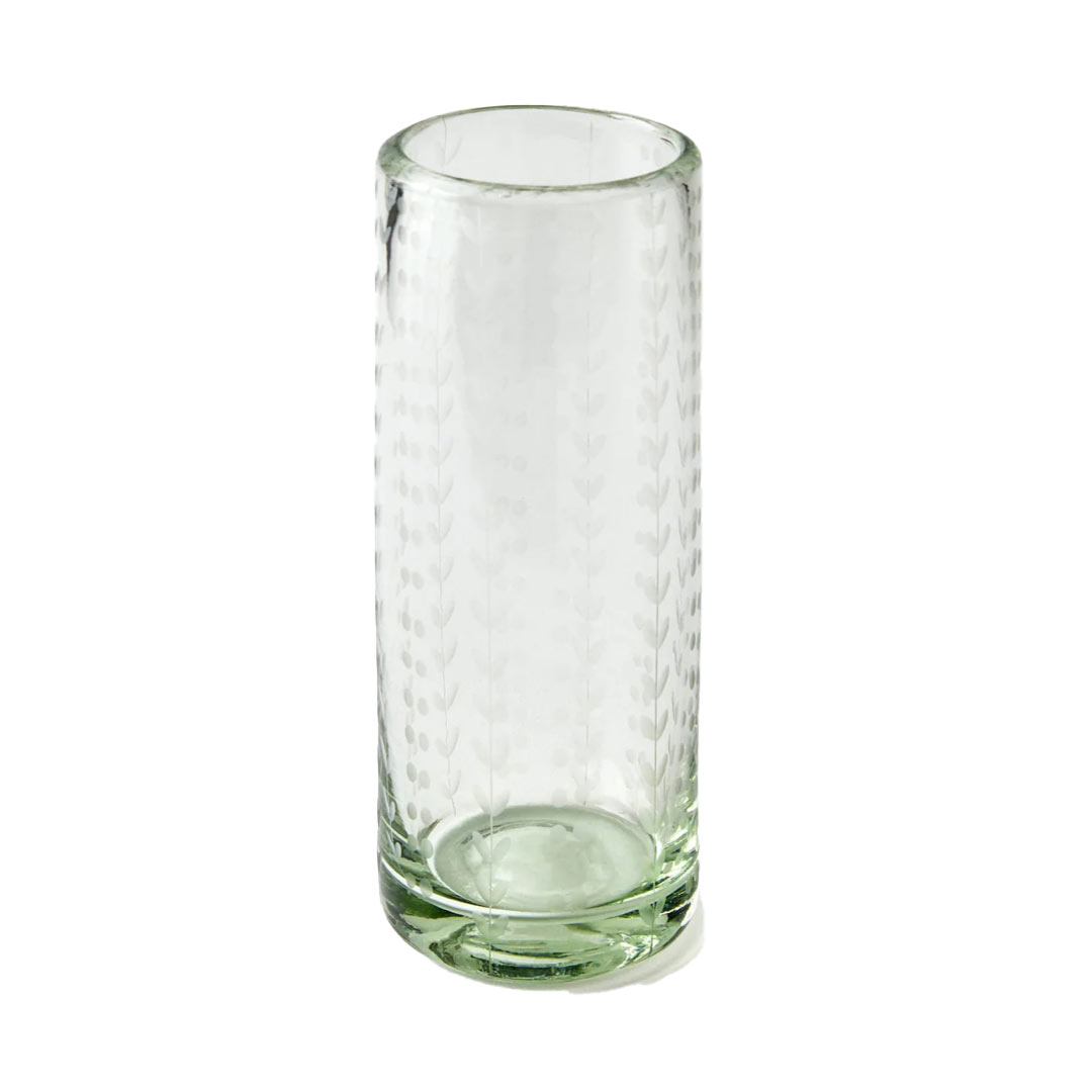 light green clear drinking glass