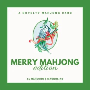 Merry Mahjong themed novelty playing card from Mahjong & Magnolias