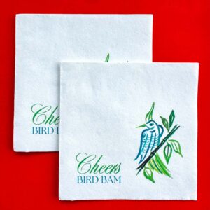 Bird Bam themed napkins from Mahjong & Magnolias