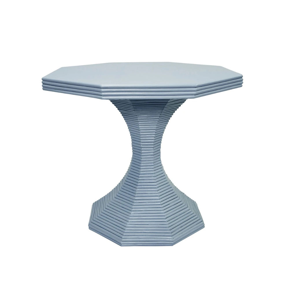 Kathy Kuo Home Rattan Pedestal Table