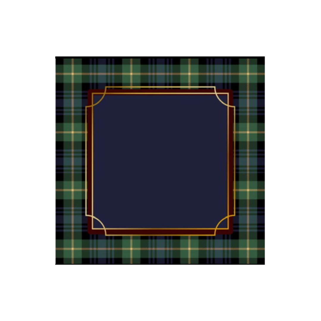 Luxe Mahjong mat with a tartan border