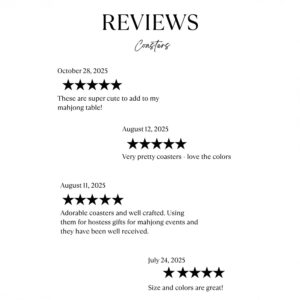 Reviews for mahjong themed coasters from Mahjong & Magnolias