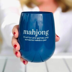 Let's Talk Mahjong Glass from Mahjong & Magnolias