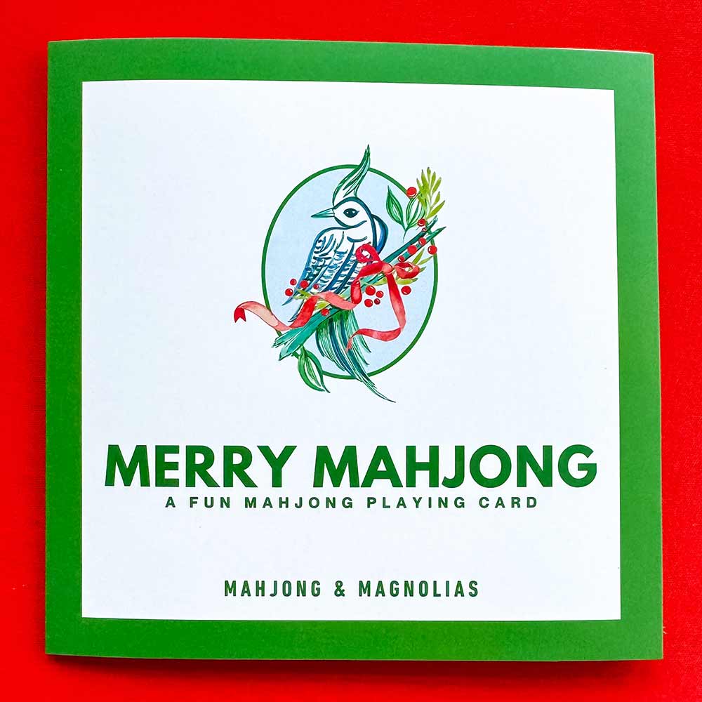 Merry Mahjong holiday themed fun mahjong playing card from Mahjong & Magnolias