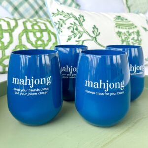 Set of four Let's Talk Mahjong Glasses from Mahjong & Magnolias