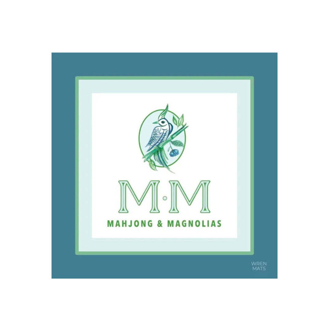 Wren Mahjong Mat with Mahjong & Magnolias logo in the center