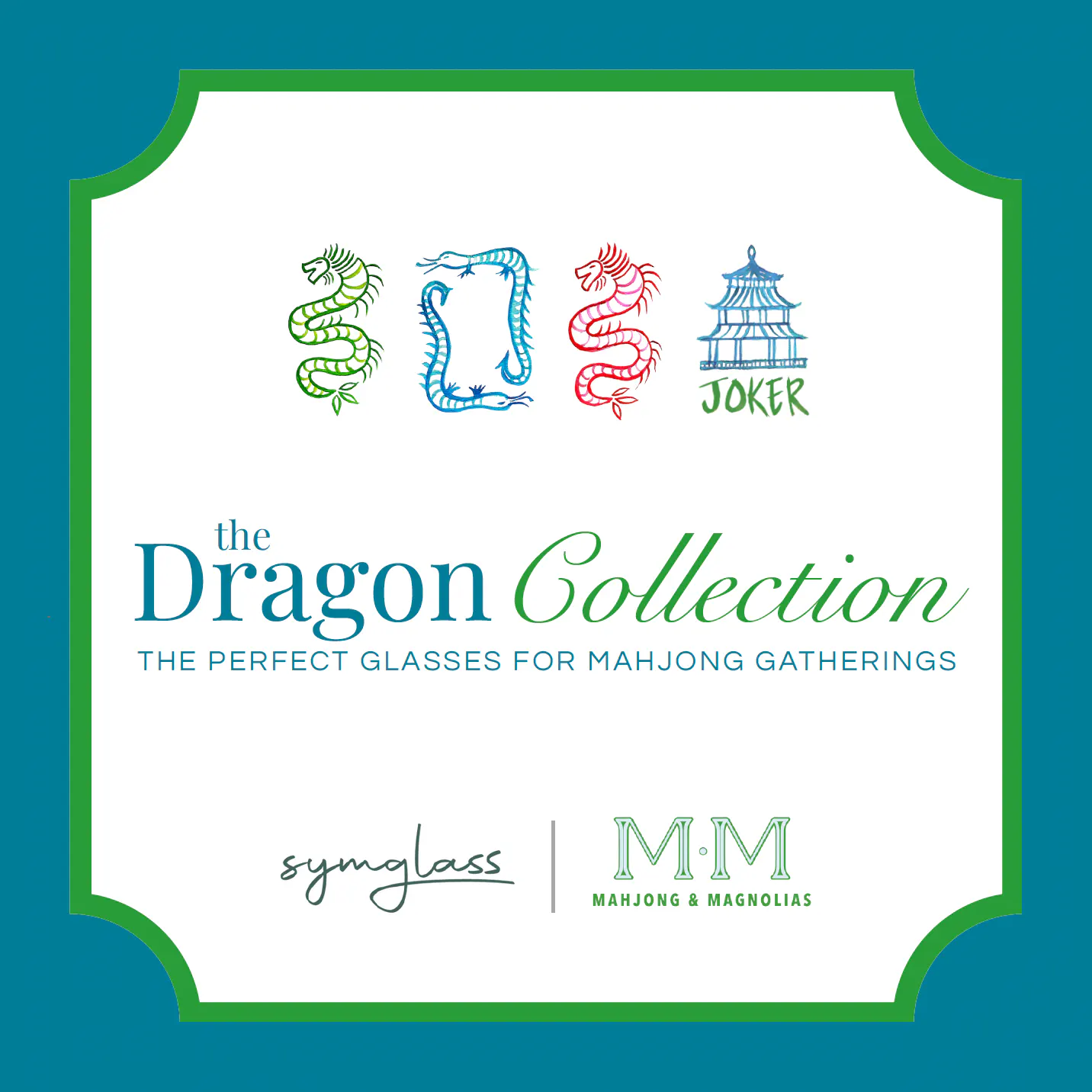The Dragon Collection themed Bird Bam Glass collaboration with Mahjong & Magnolias and Symglass