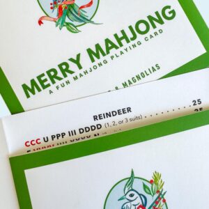 Merry Mahjong themed fun mahjong playing card from Mahjong & Magnolias